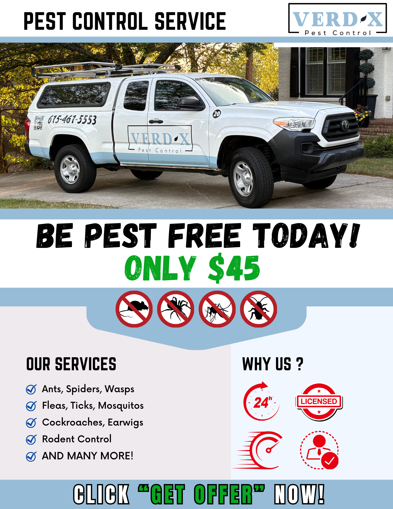 VerdX Pest Control Facebook ad