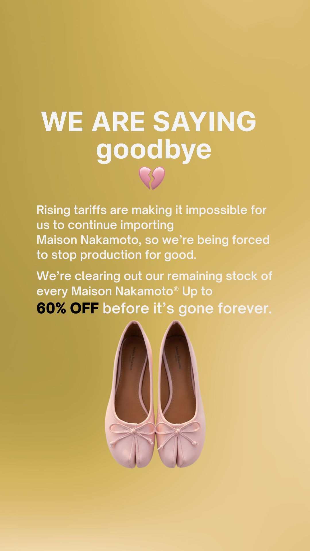 Maison Nakamoto Facebook ad: Last Chance: Maison Nakamoto Closes Now