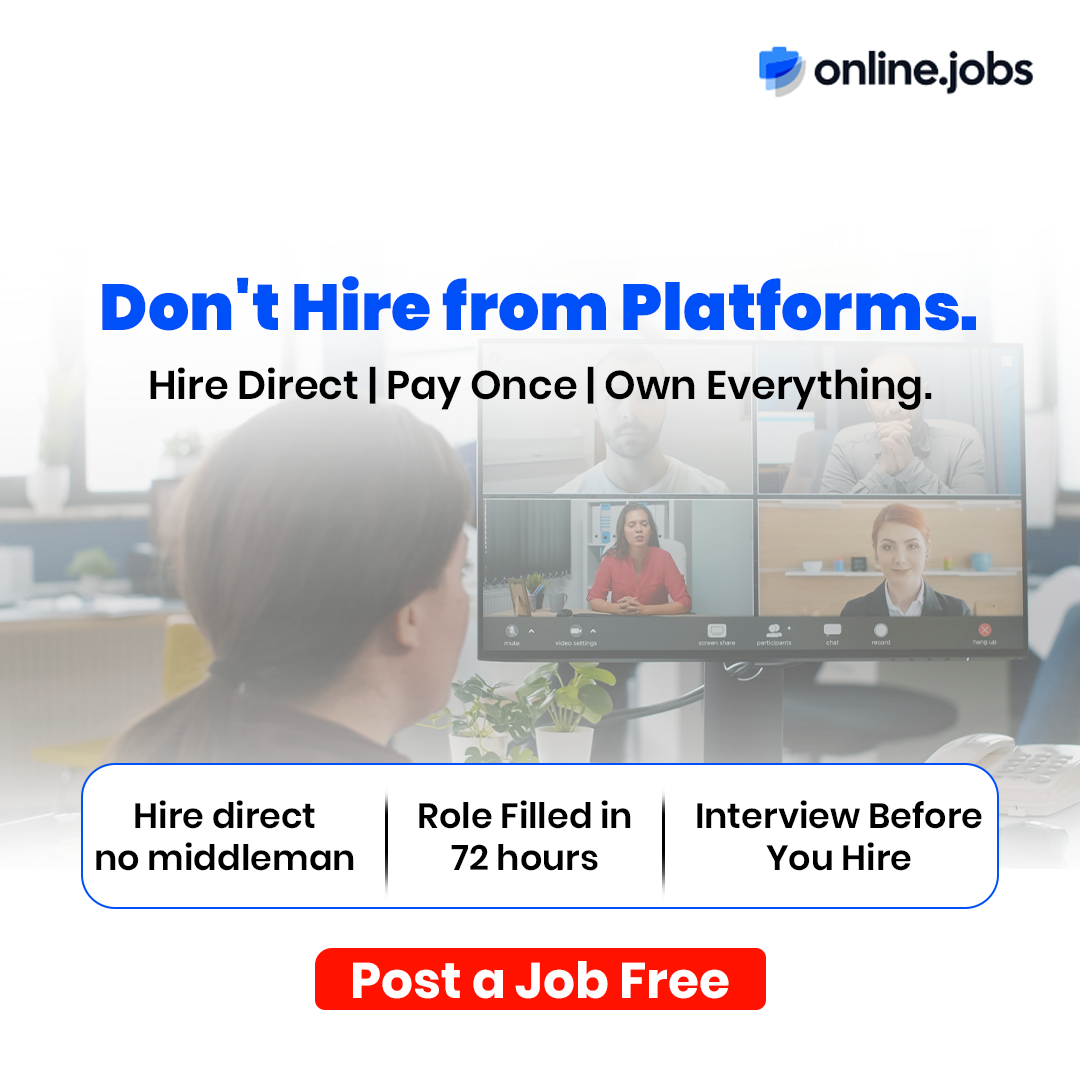Online Jobs Media LLC Facebook ad: Hire once. Keep them forever. No fees.