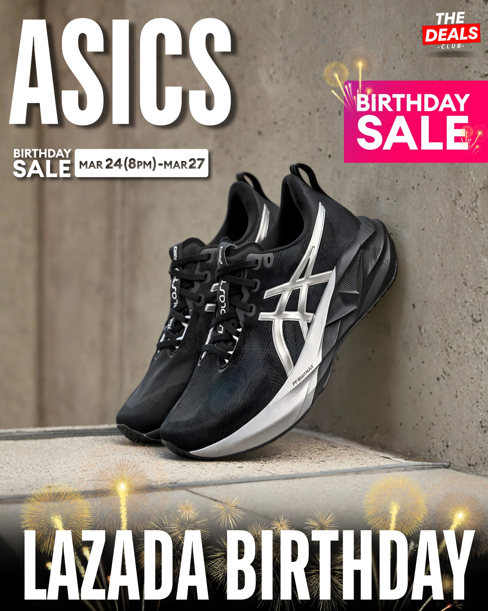 The Deals Club Facebook ad: Asics Lazada Birthday Sale!