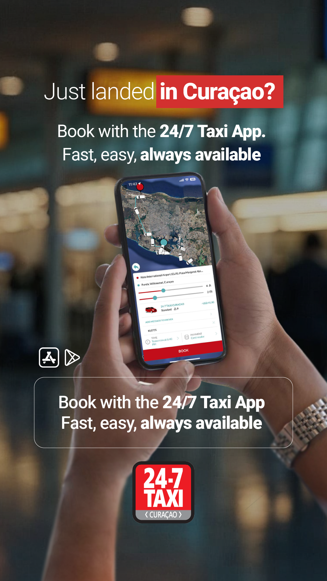 24-7 Taxi Curacao Facebook ad