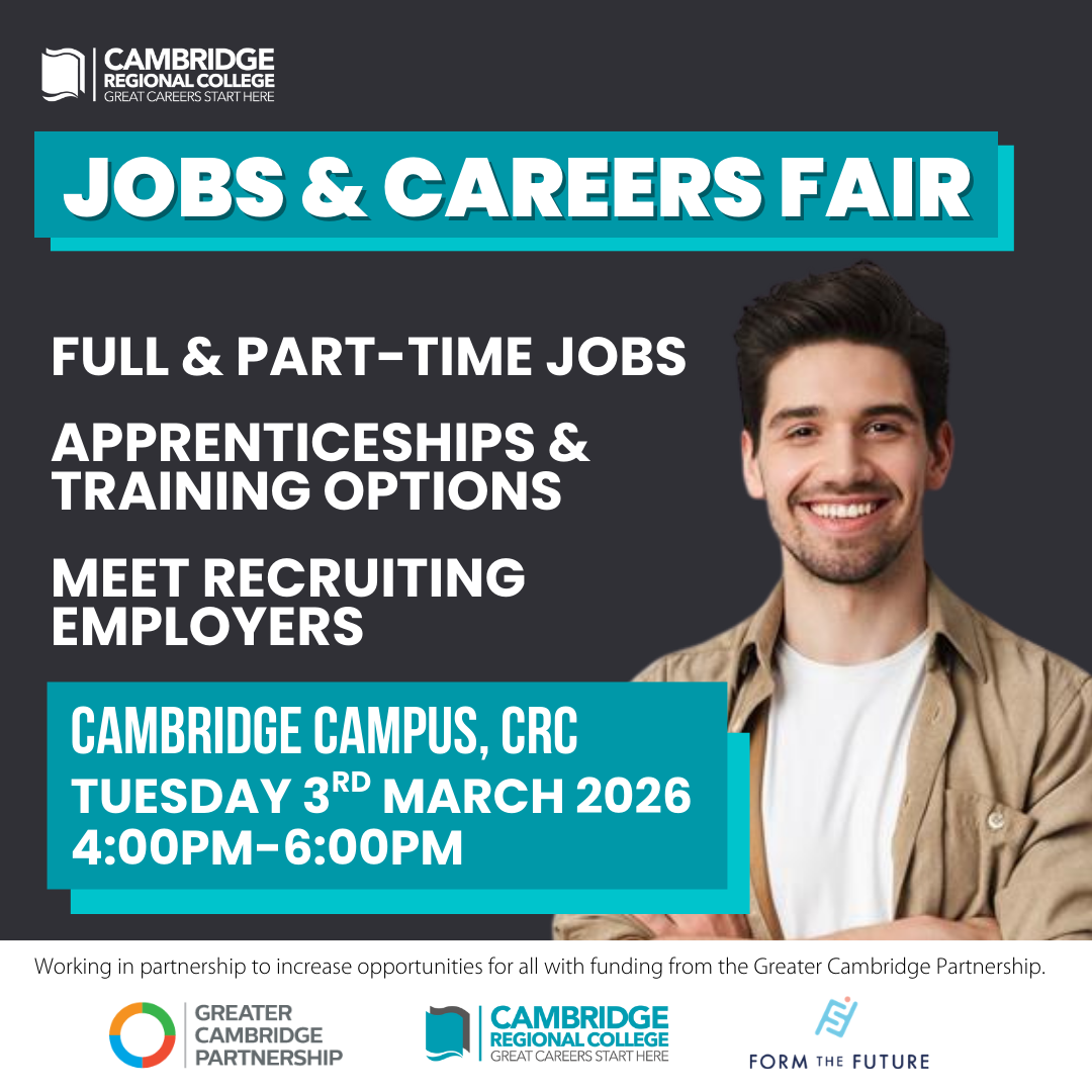 Cambridge Regional College Facebook ad: Are you looking for a new job?