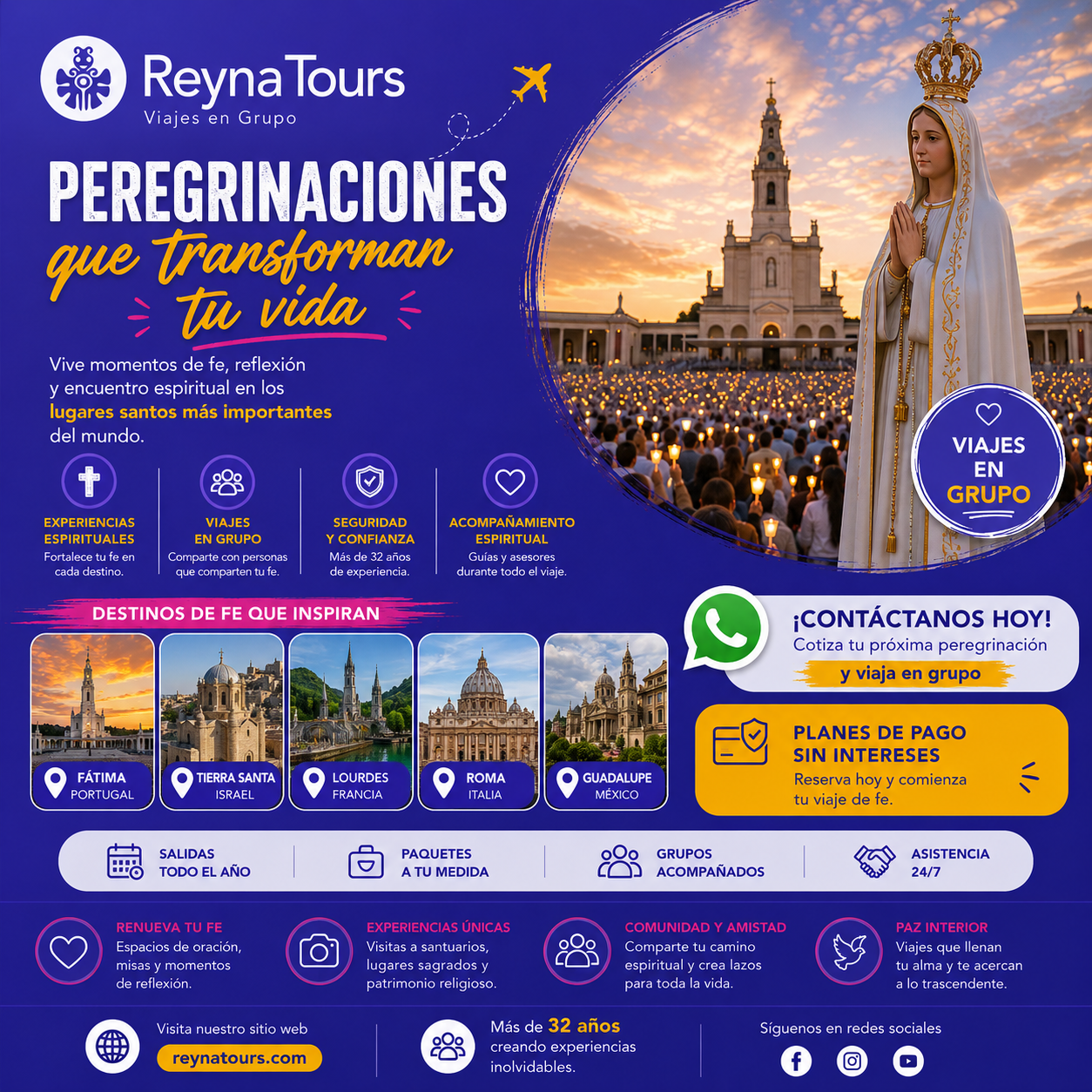 Reyna Tours Viajes en Grupo Facebook ad: Cotiza Hoy