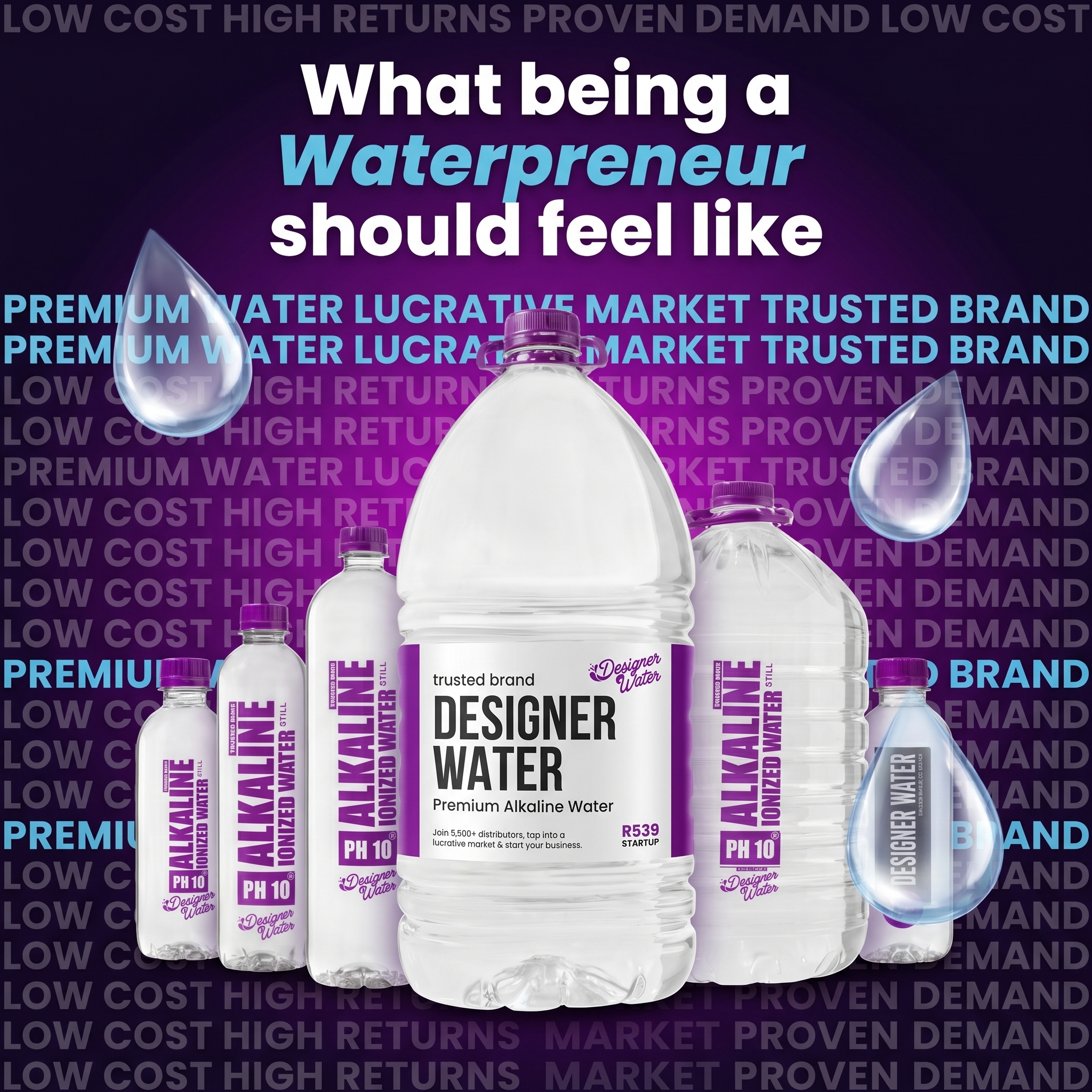 Designer Water Facebook ad