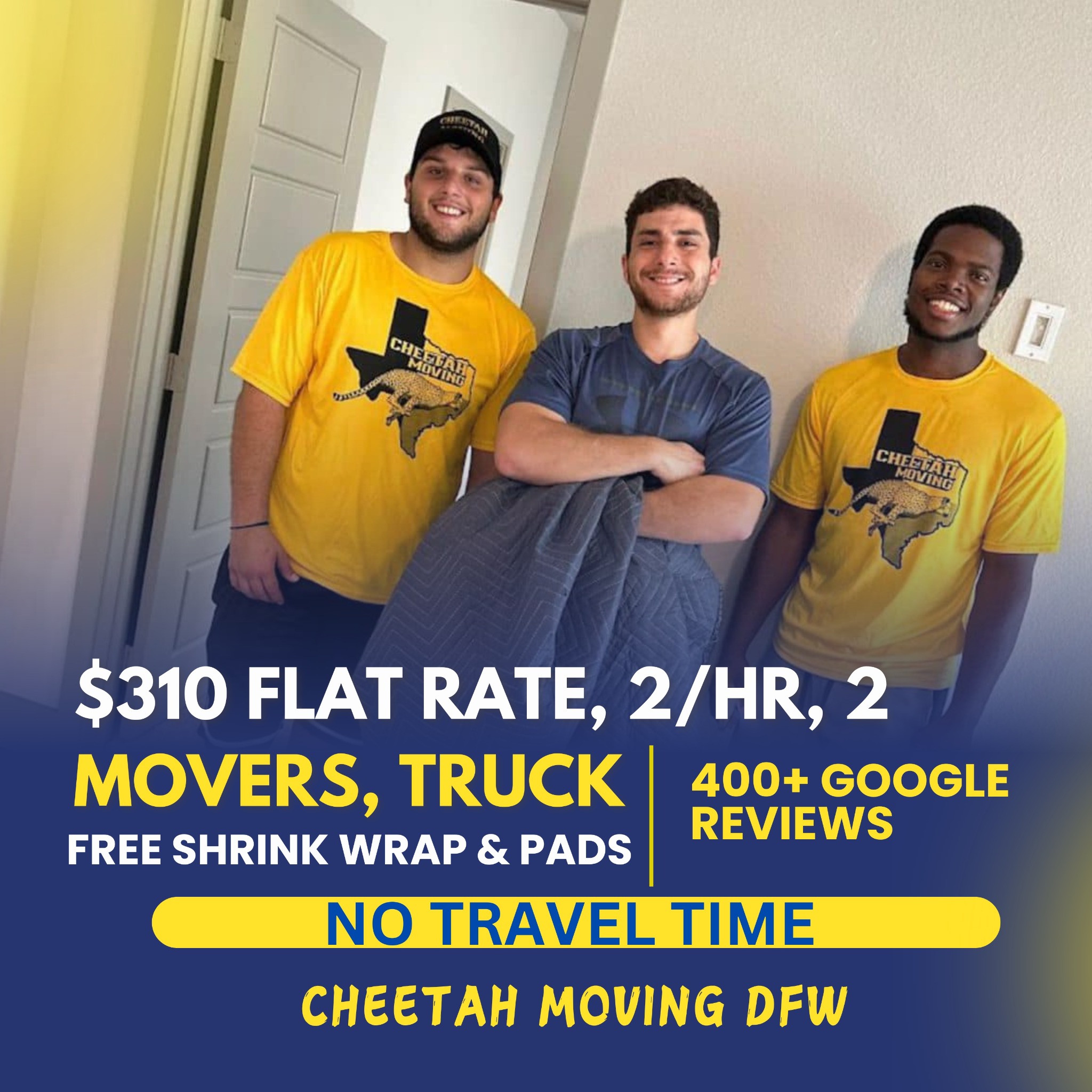 Cheetah Moving DFW Facebook ad: Top-Rated Movers In City