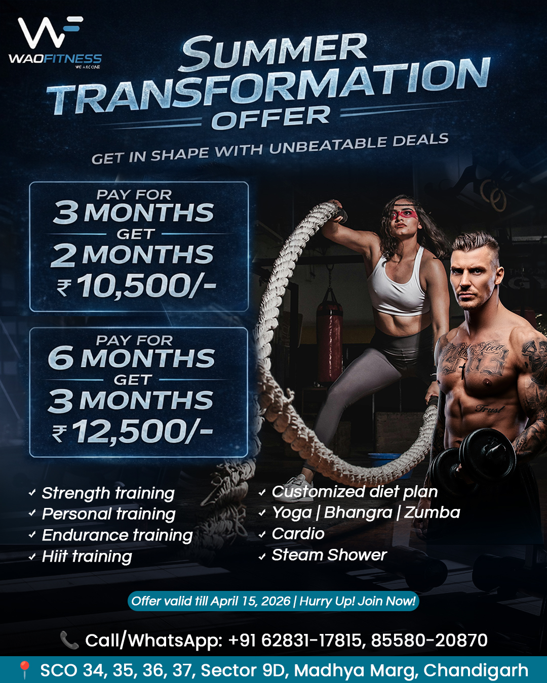 WAO Fitness Facebook ad: Summer Transformation Offer, Limited Time
