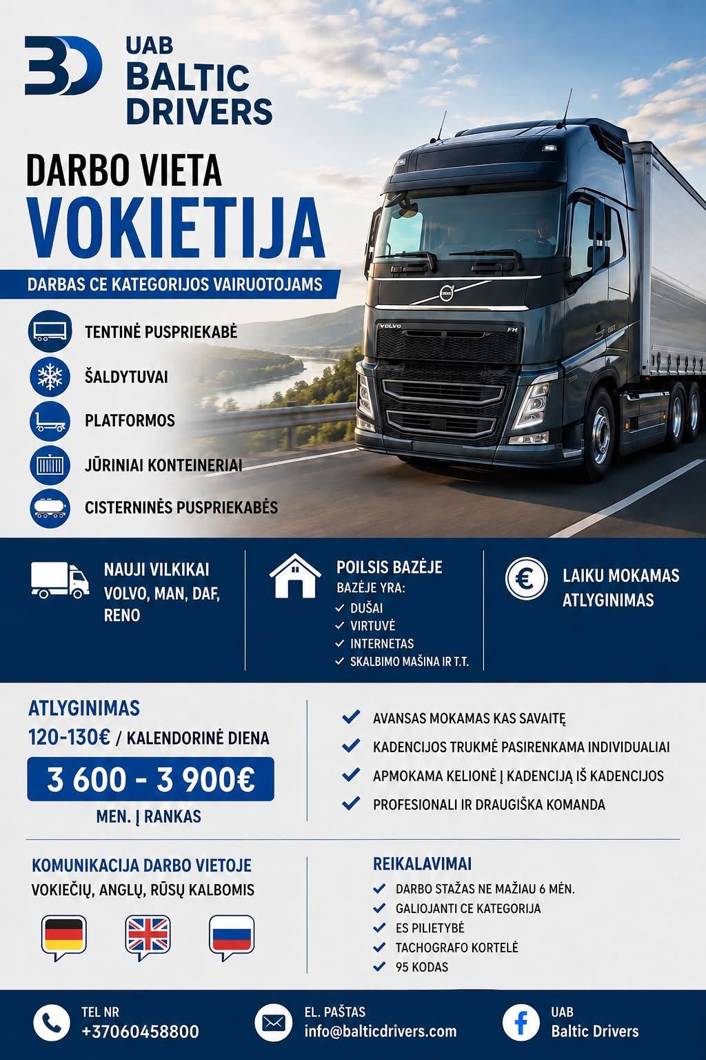 UAB Baltic Drivers Facebook ad: UAB BALTIC DRIVERS