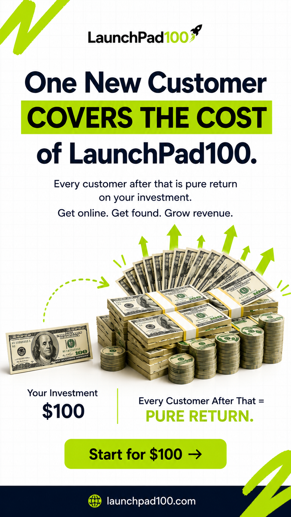 LaunchPad100 Facebook ad from Aug 7, 2026
