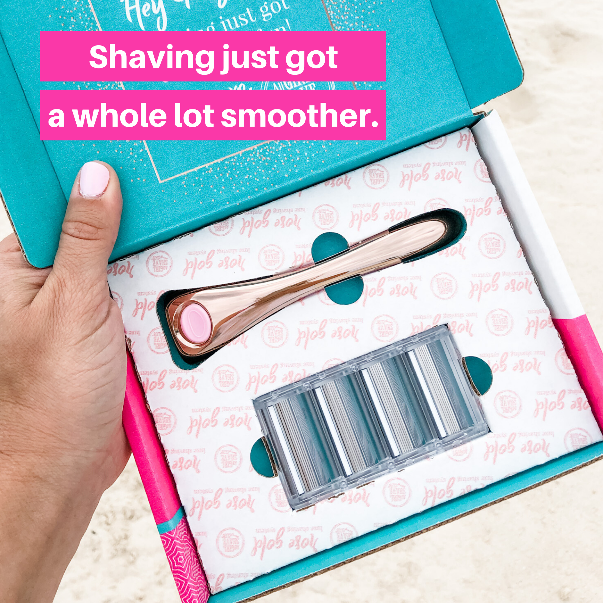 All Girl Shave Club Facebook ad: Tired of razor burn? Us too.