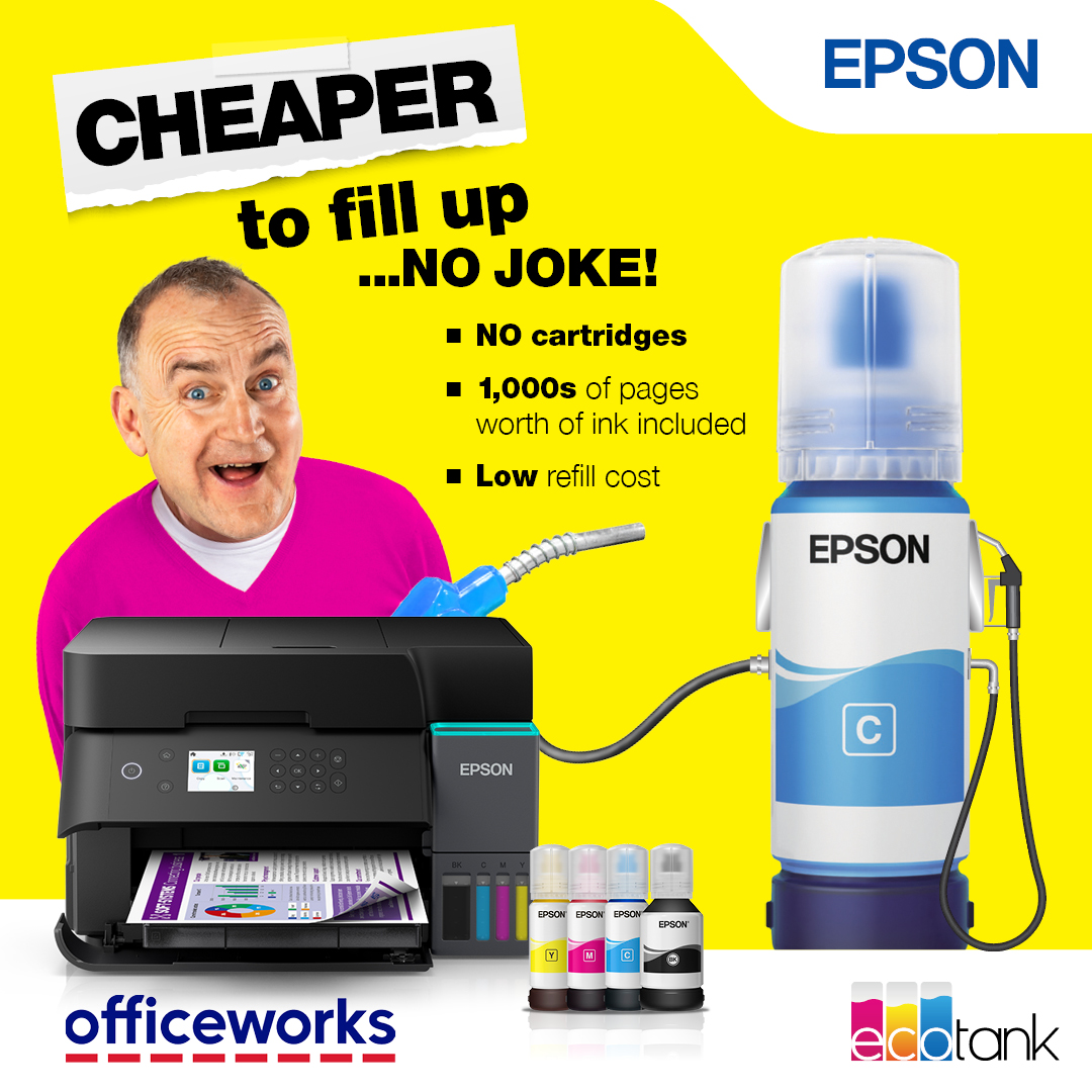Epson Facebook ad: Available at Officeworks