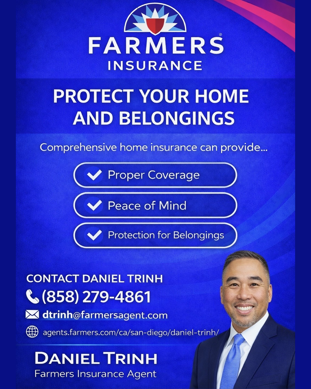 Daniel Trinh’s Farmers Insurance Facebook ad: Protect Your Home with Comprehensive Coverage