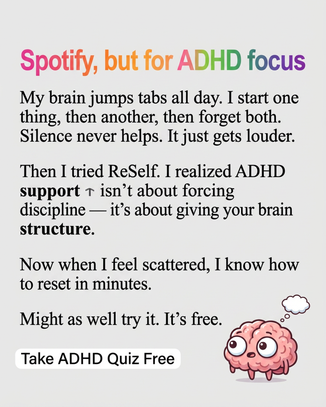 Closer to Yourself Facebook ad: Try quiz now