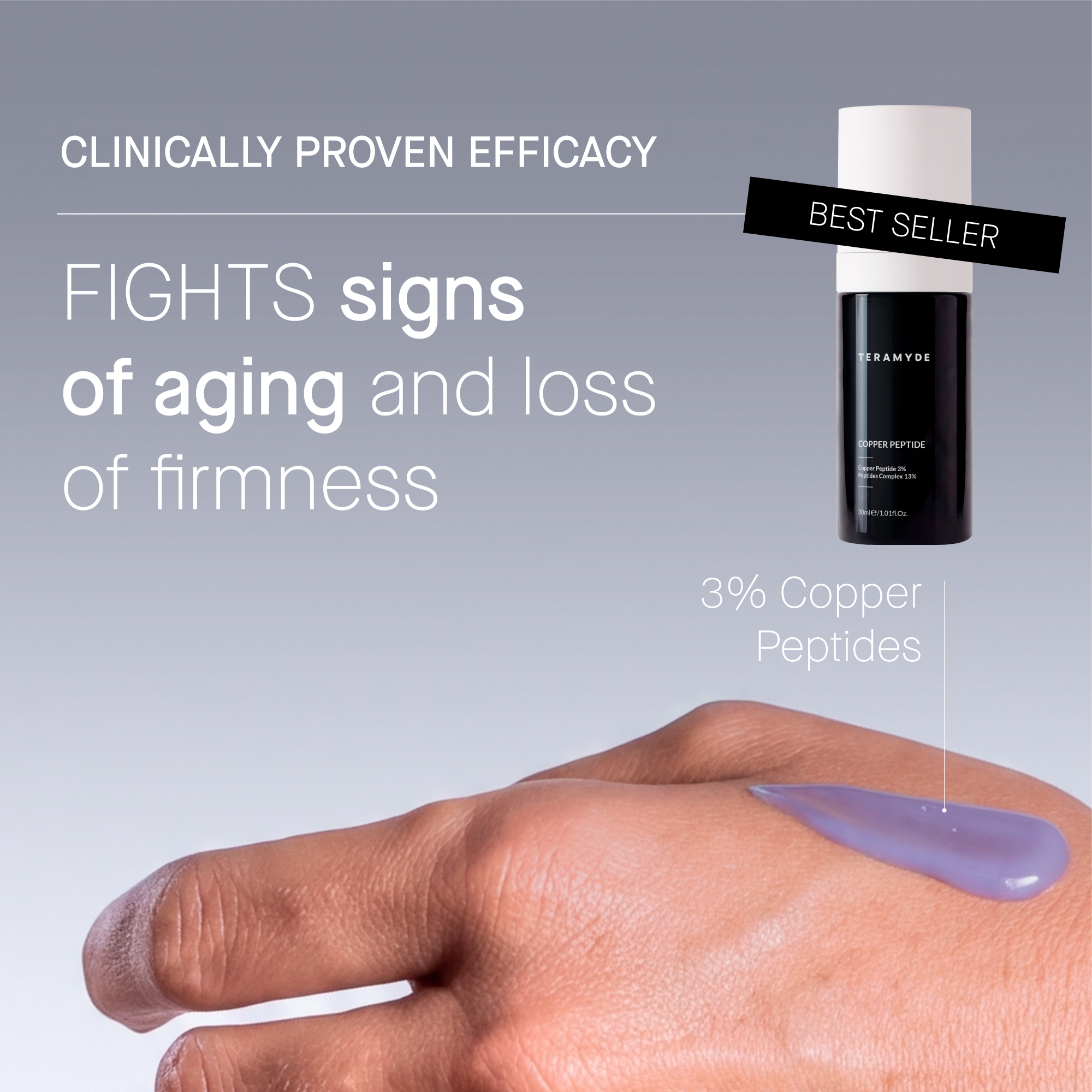 Niche Beauty Lab Facebook ad: Your anti-ageing power serum.