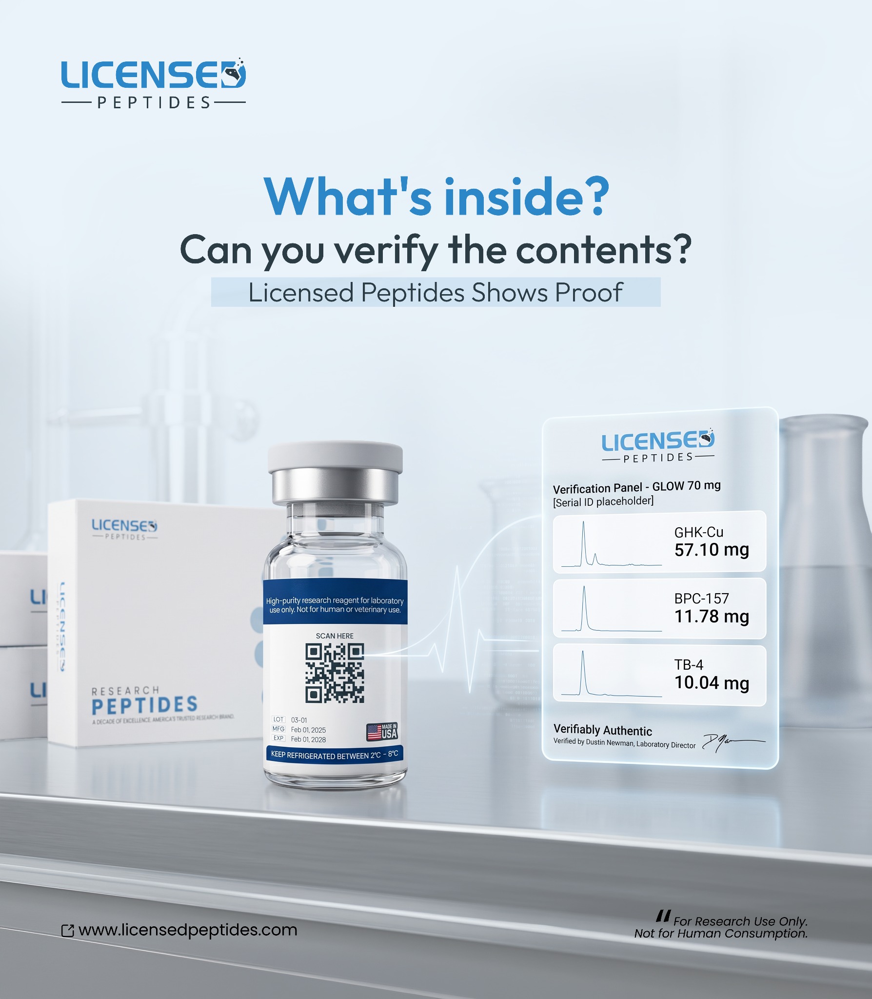 Licensed Peptides Facebook ad