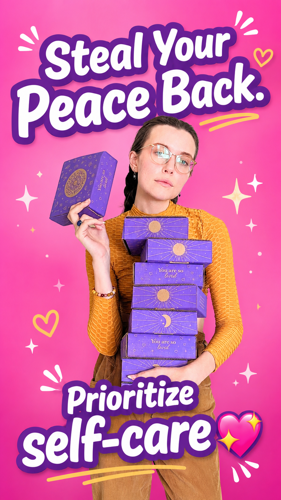 Goddess Provisions Facebook ad: Steal Your Peace Back. Prioritize self-care