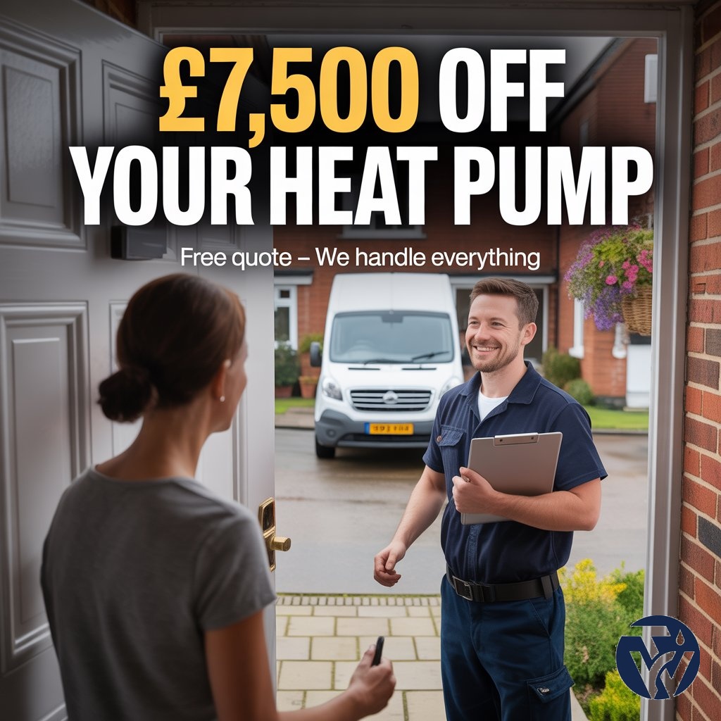TW Plumbing & Heating Facebook ad: £7,500 Off Your Heat Pump