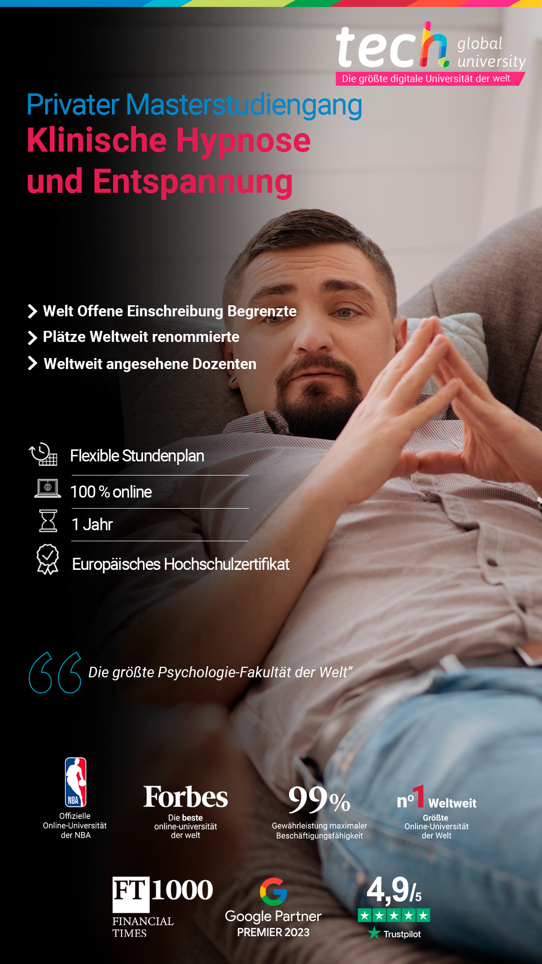 TECH school of psychology Facebook ad from Nov 20, 2025