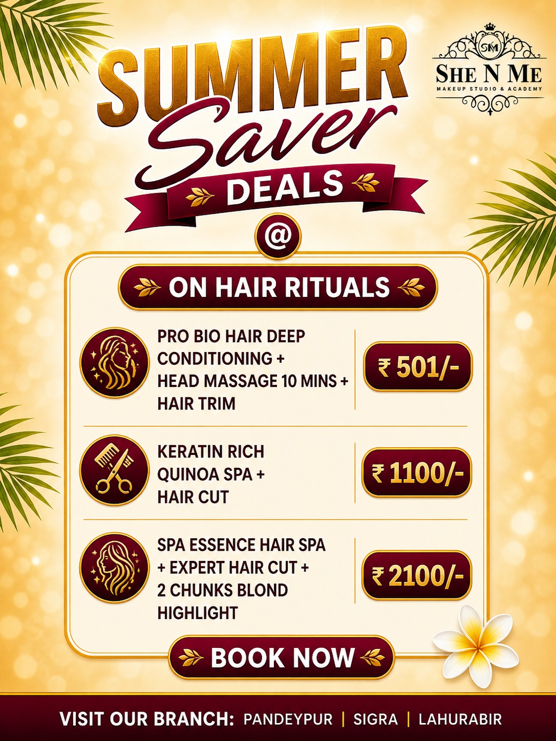 She N Me Salon, Makeup Studio & Academy Facebook ad: May ka special surprise aa gaya hai!