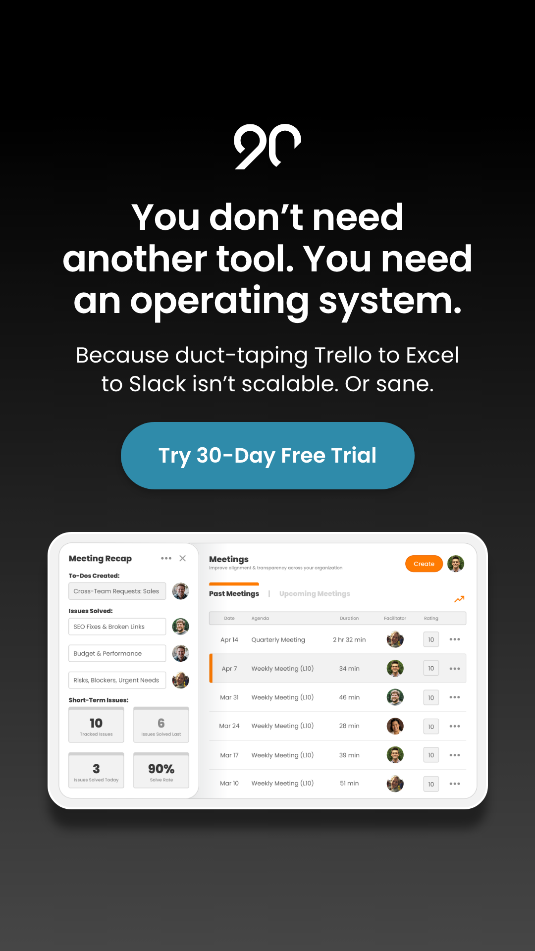 Ninety.io Facebook ad