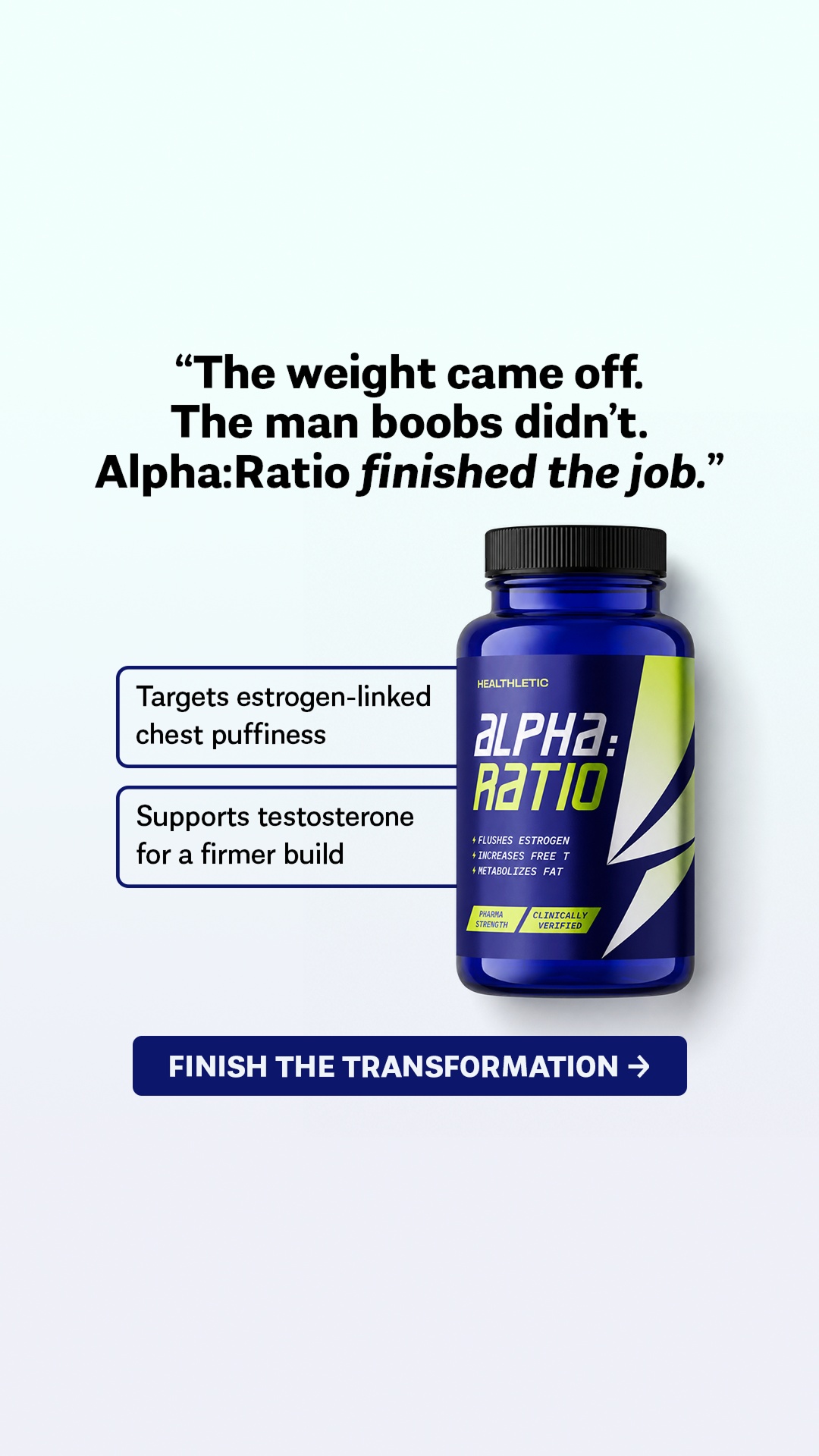 Healthletic Alpha Ratio Facebook ad: The Estrogen Problem No One Tells Men About