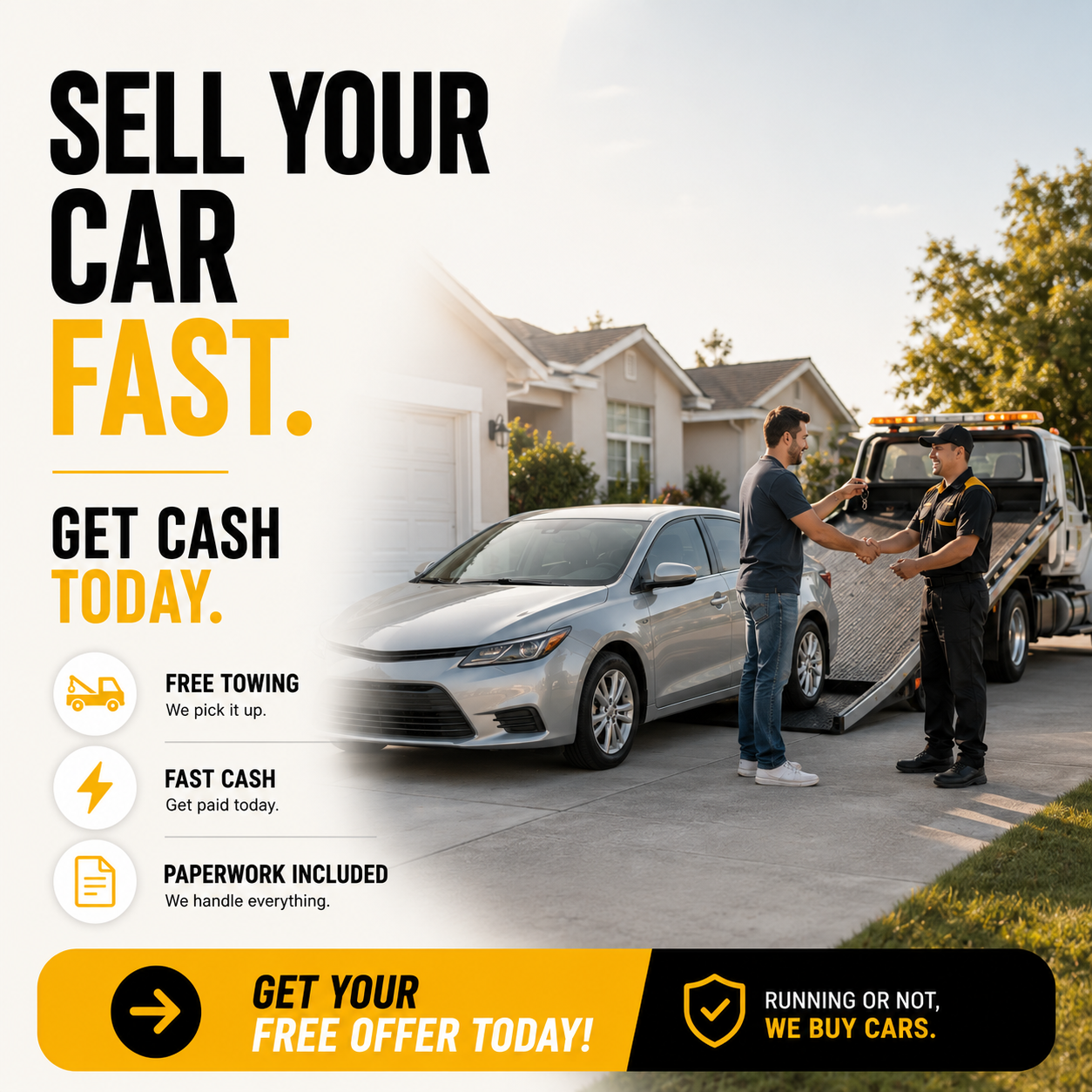 AutoVanish Facebook ad: Sell Your Car Fast.