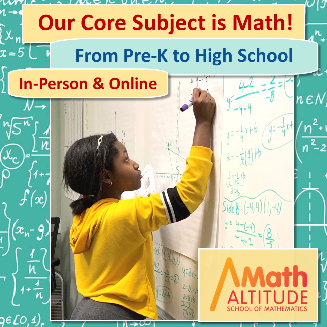 MathAltitude Facebook ad: Online and in-person classes in math and related…