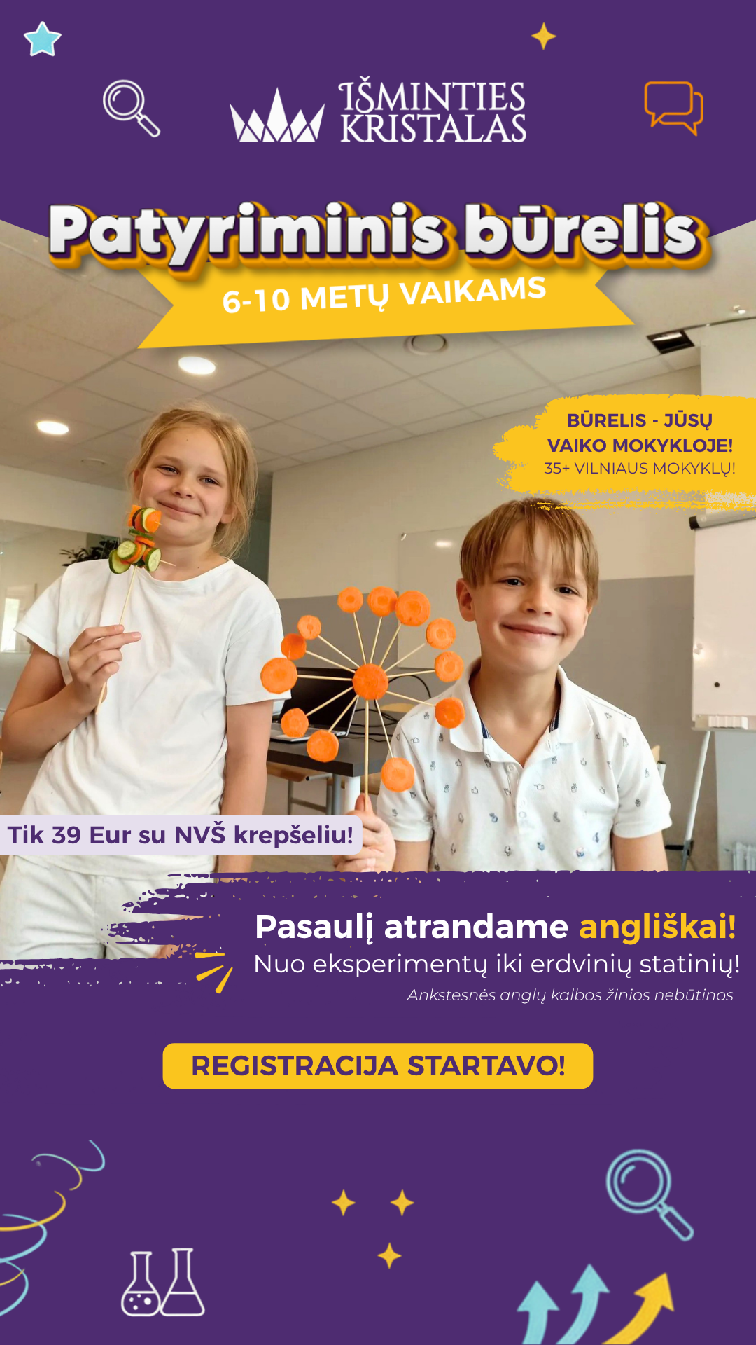 Išminties kristalas - anglų kalba vaikams Facebook ad