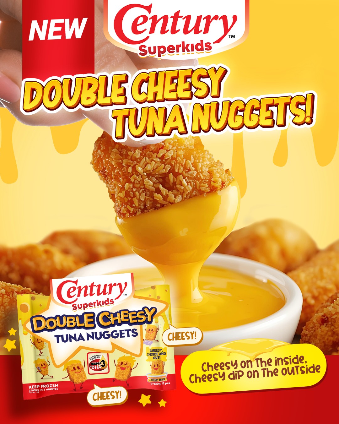 Century Tuna Superbods Facebook ad: Double the cheese, double the fun!