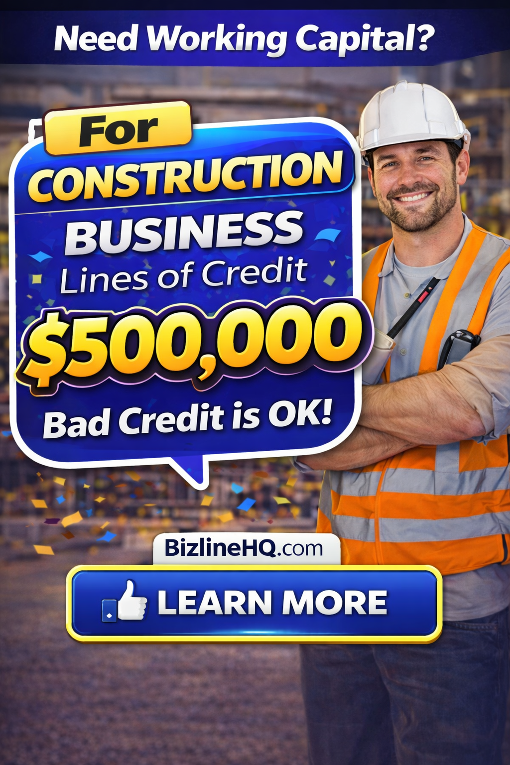 Bizline HQ Facebook ad: Capital for Small Business Owners