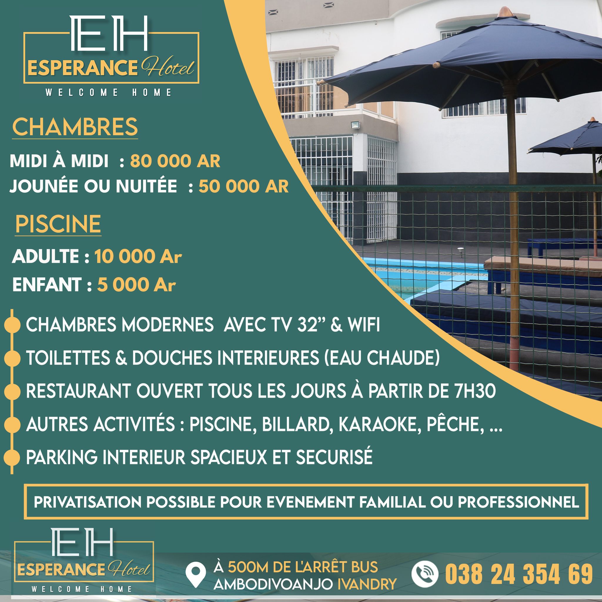 Espérance Hotel et Restaurant - Ivandry Facebook ad