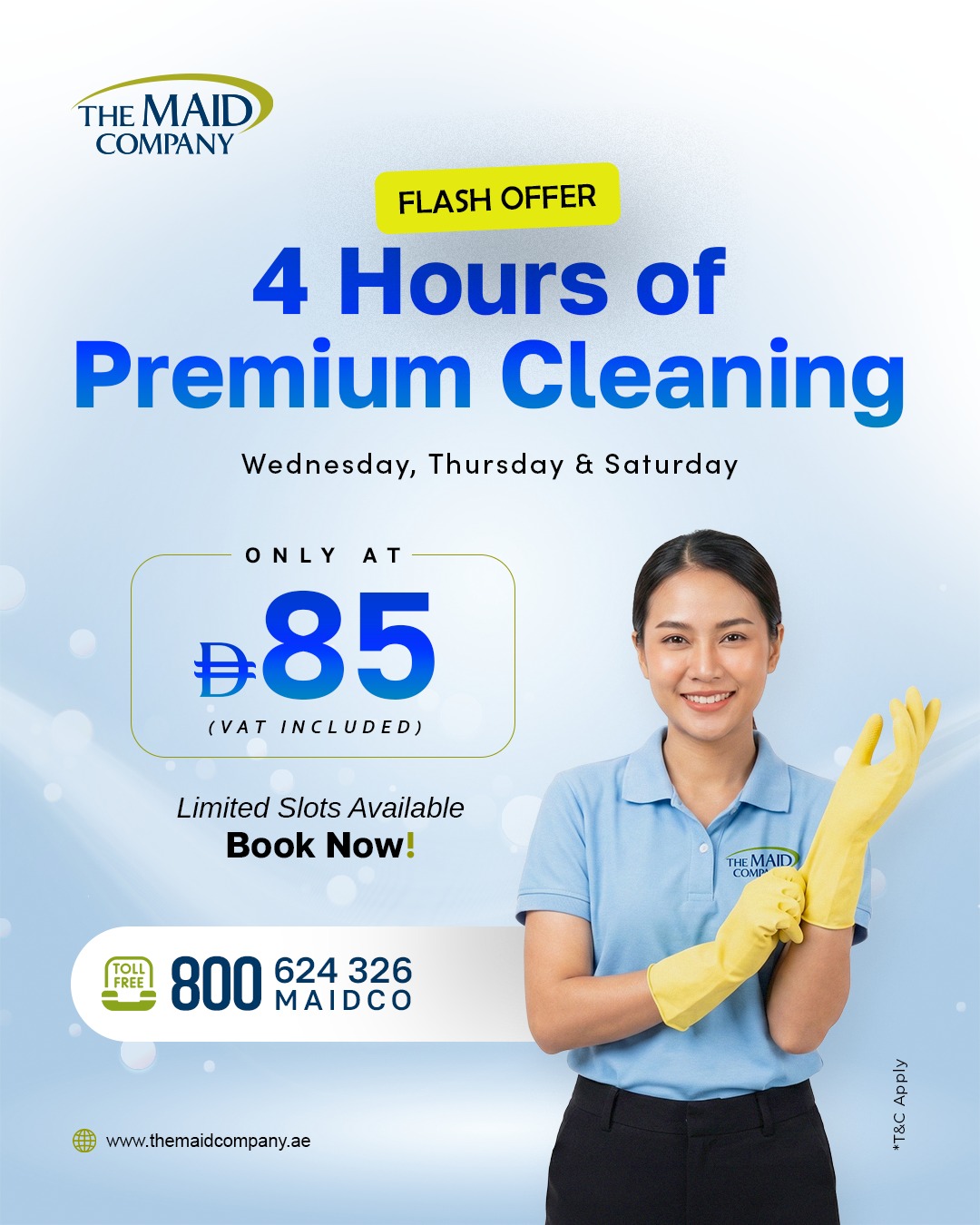 The Maid Company Facebook ad: Premium Cleaning Services