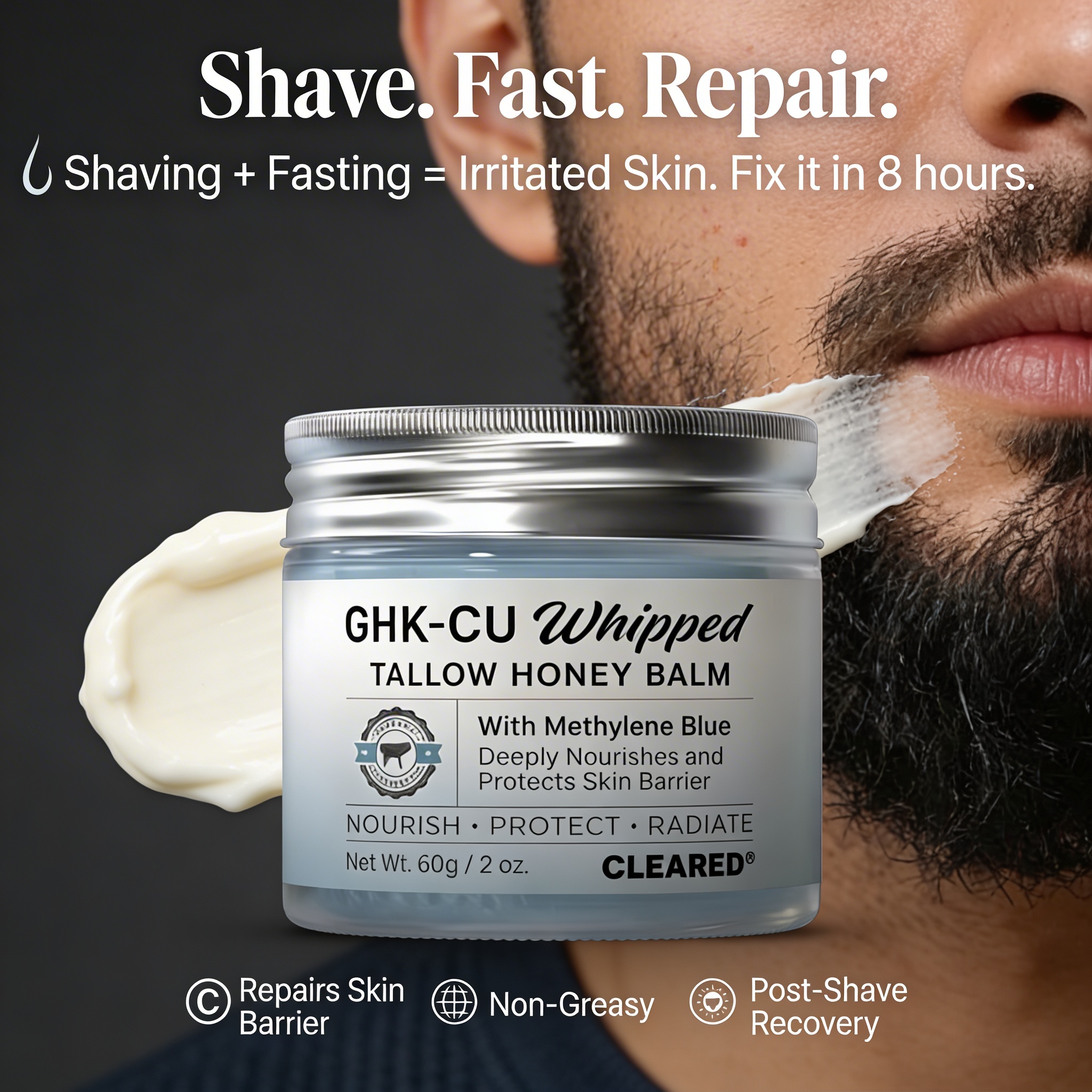 TryCleared Facebook ad: Upgrade Your Skin, 53% Off