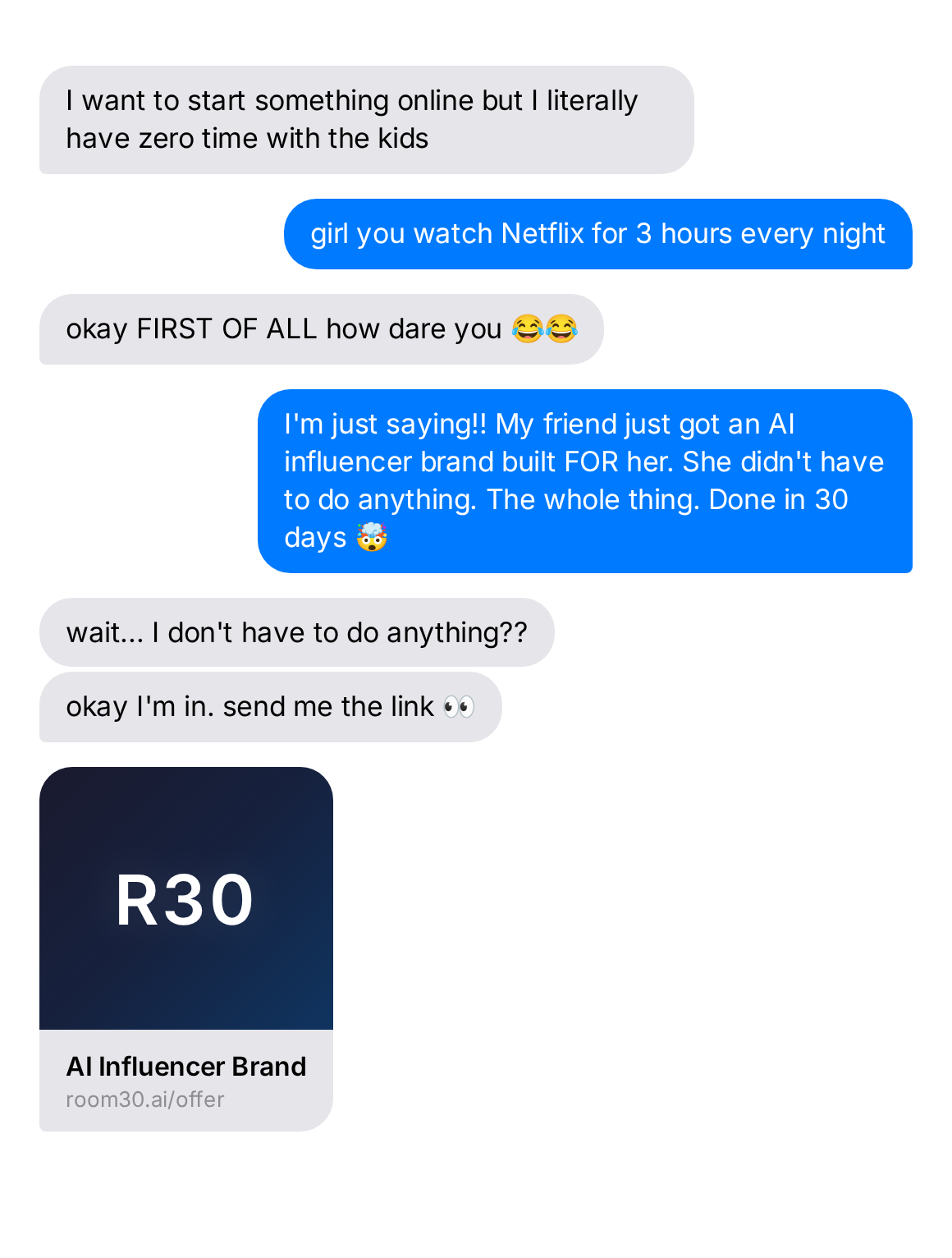 Your Influencer AI Facebook ad: Done For You. Not Another Course.