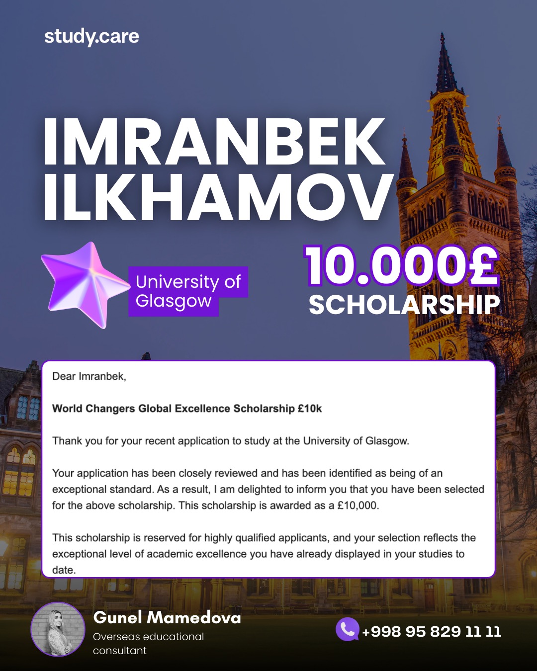 Studycare Uzbekistan Facebook ad: Yana bir ajoyib yangilik!