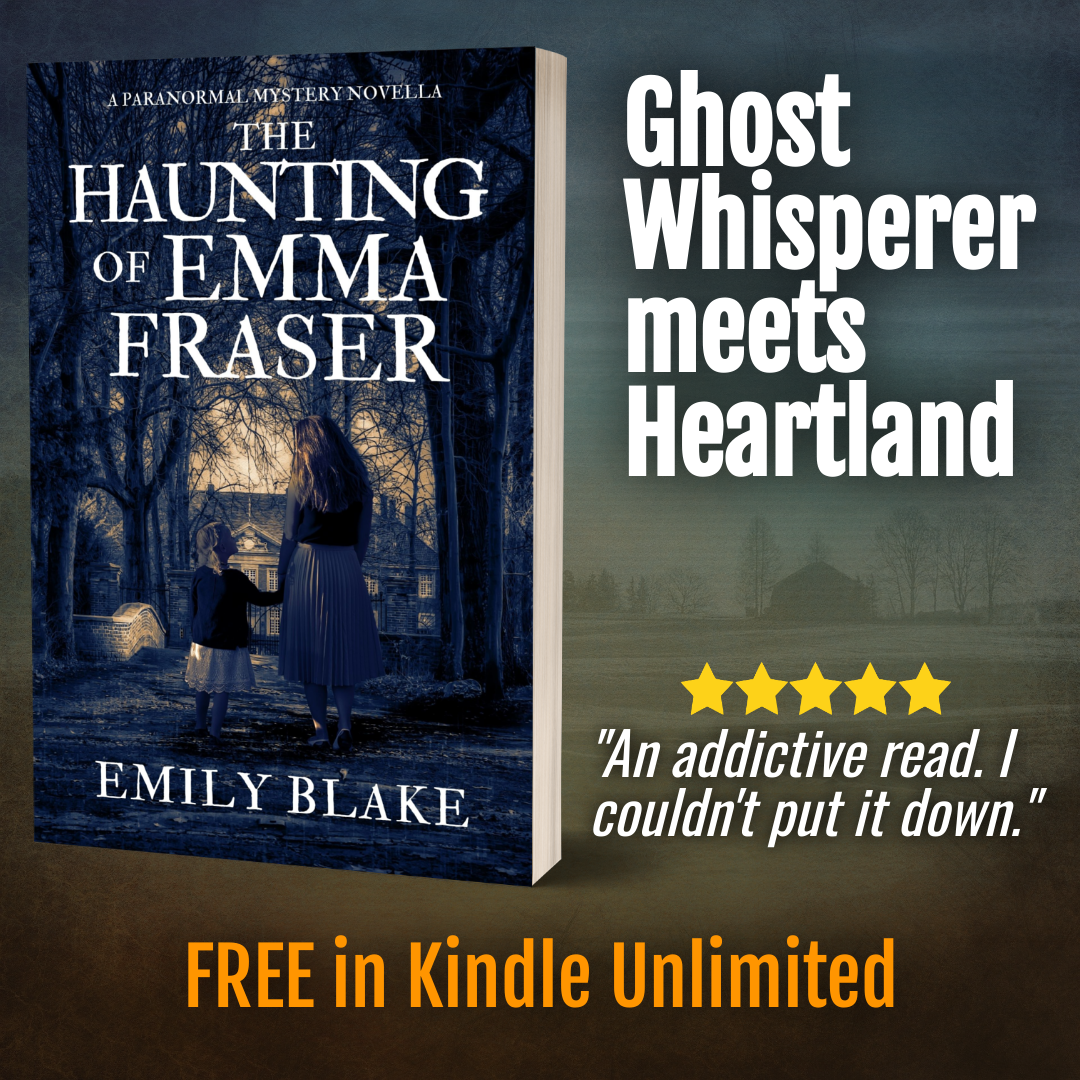 Emily Blake Facebook ad: Ghosts. Horses. A Reluctant Psychic. The Perfect Binge Read!