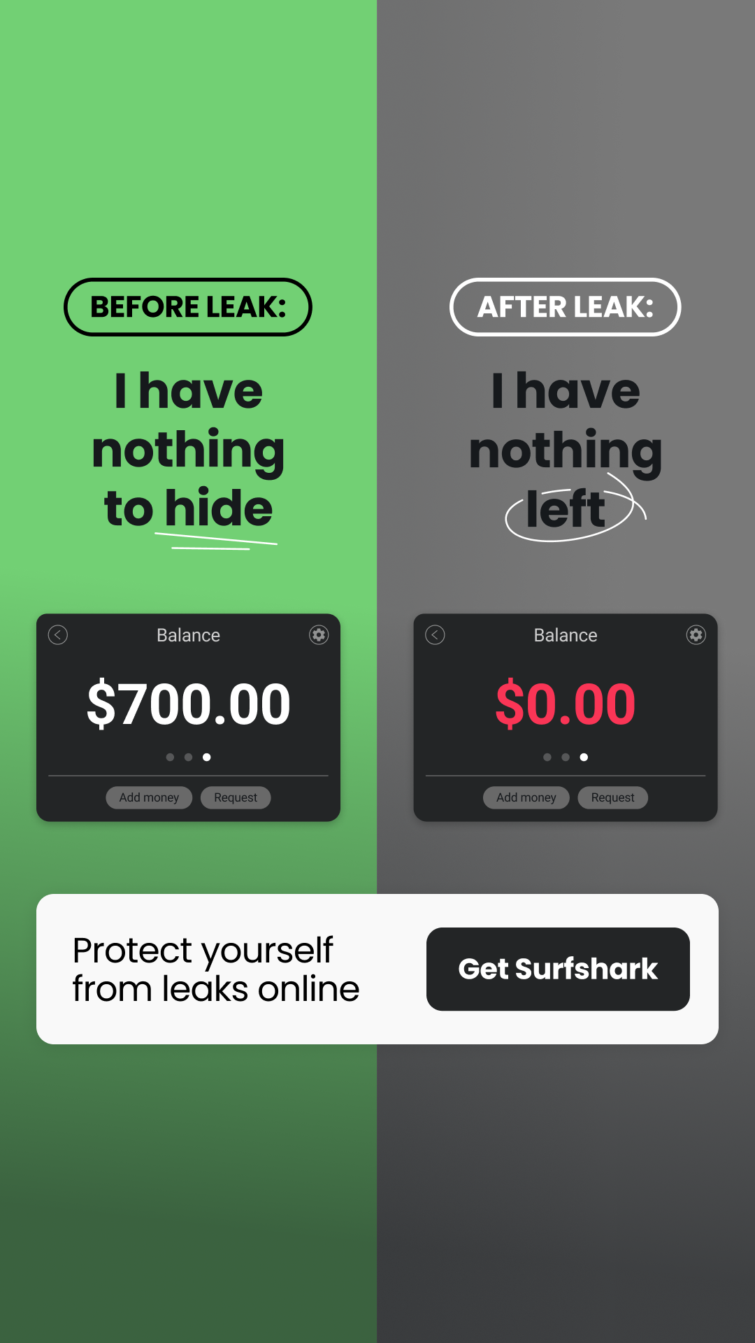 Surfshark Facebook ad