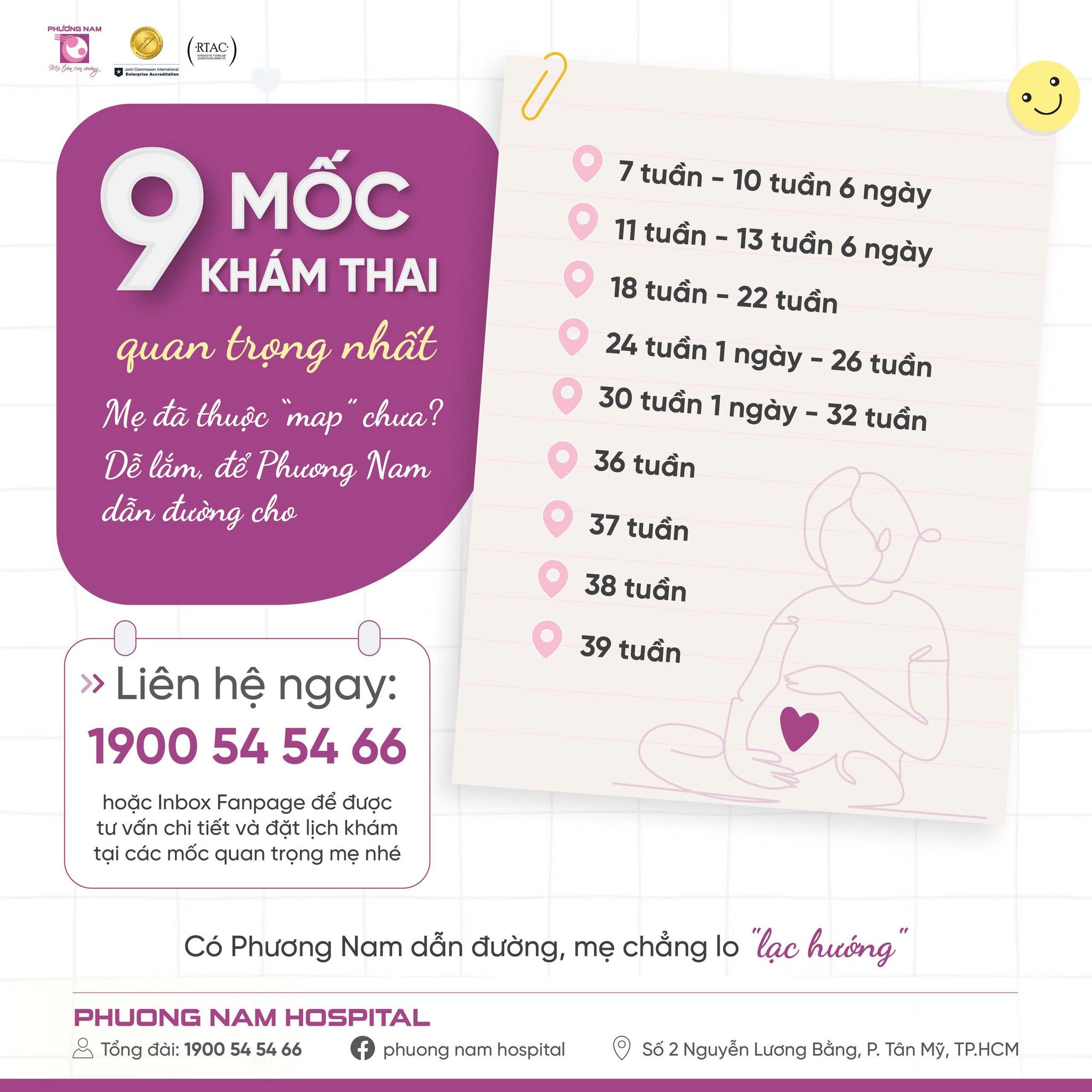 Phuong Nam Hospital Facebook ad: 9 mốc khám thai quan trọng nhất, mẹ…