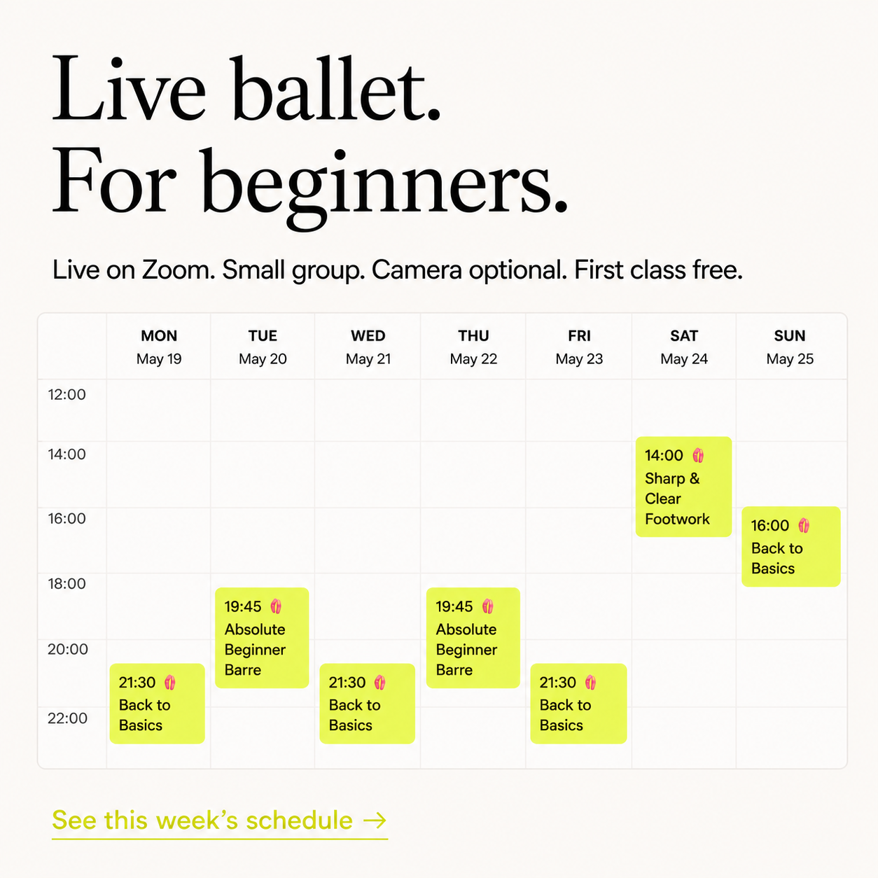 Dance Masterclass Facebook ad