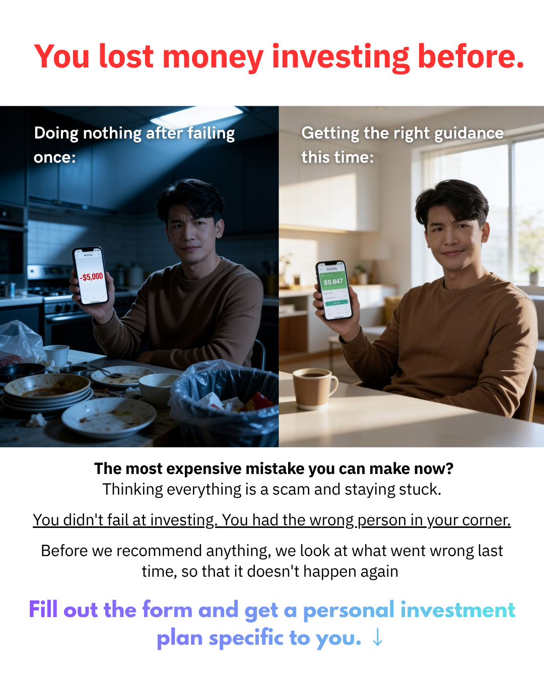 Affinity Alliance Facebook ad: You Were Sold a Product. Not a plan built for you.