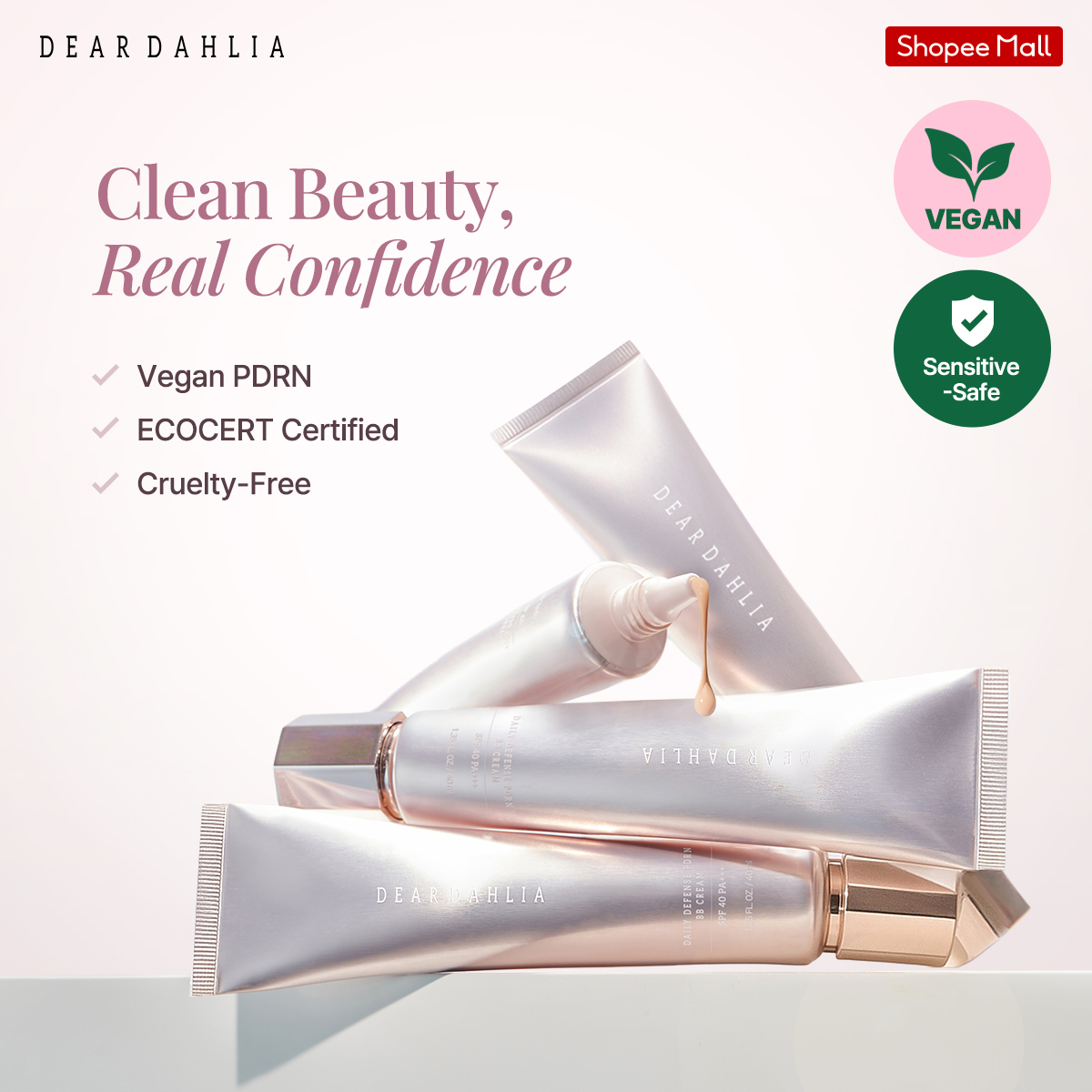 Dear Dahlia - 디어달리아 Facebook ad: Clean Beauty, Real Confidence