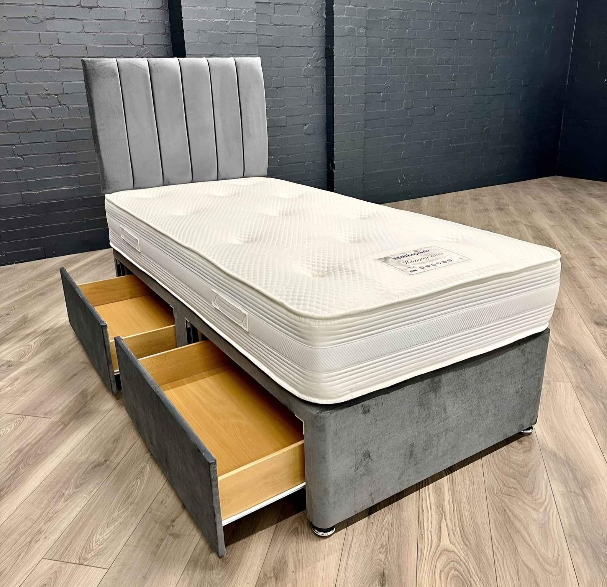 James Williams Facebook ad: Brand New Single Divan Bed with Full Foam Mattress - Free…