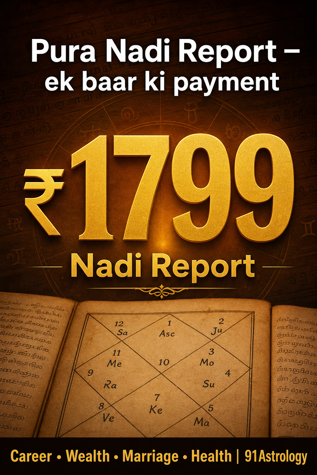 Bhrigu Nandi Nadi Insights Facebook ad: ₹1799 Flat, Nadi Report Poora Life Map