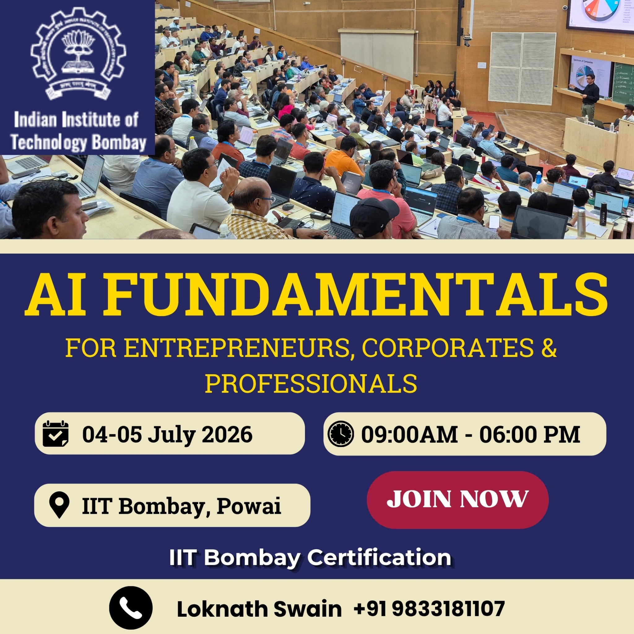 AI Mastery Mentor Facebook ad: IIT Bombay launches 14th AI 2 days Training