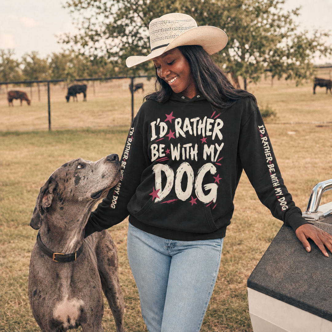 I'd Rather Be With My Dog Facebook ad: Retro Rocker Vibes