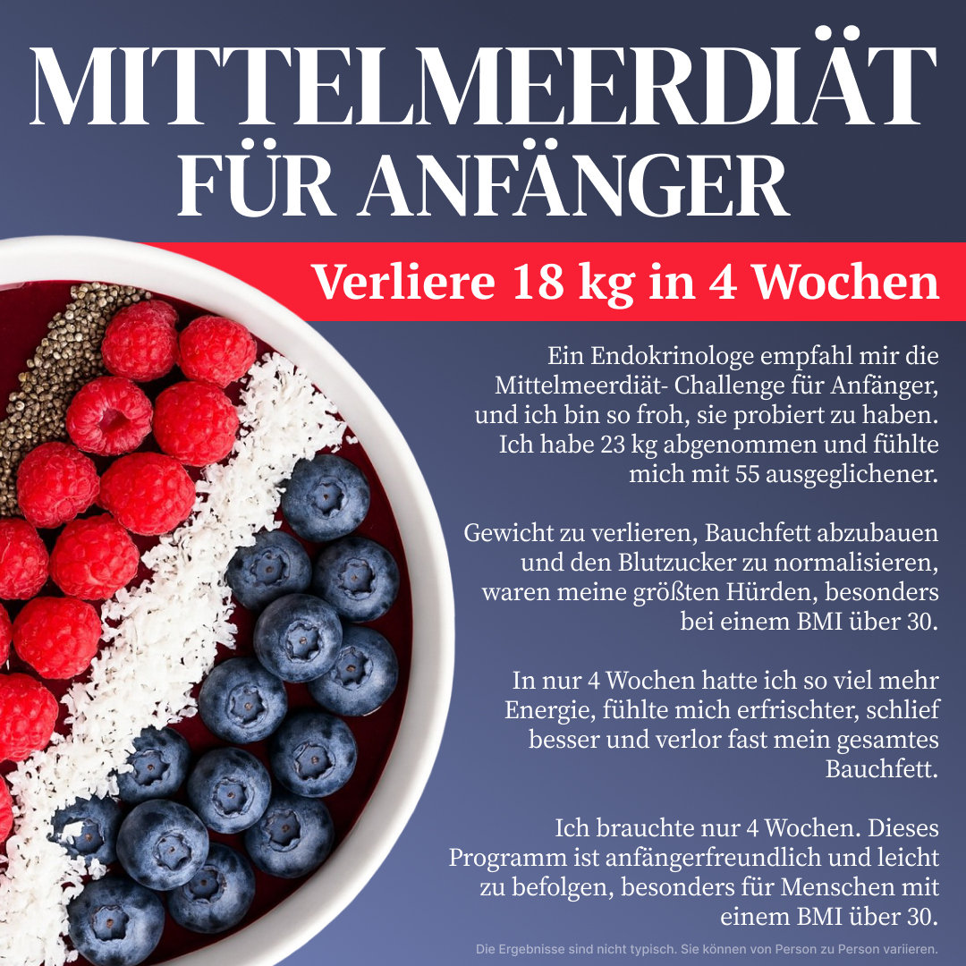 Mediterranean Diet for Beginners Facebook ad: Es dauert nur 2 Wochen, um einen Unterschied zu machen!