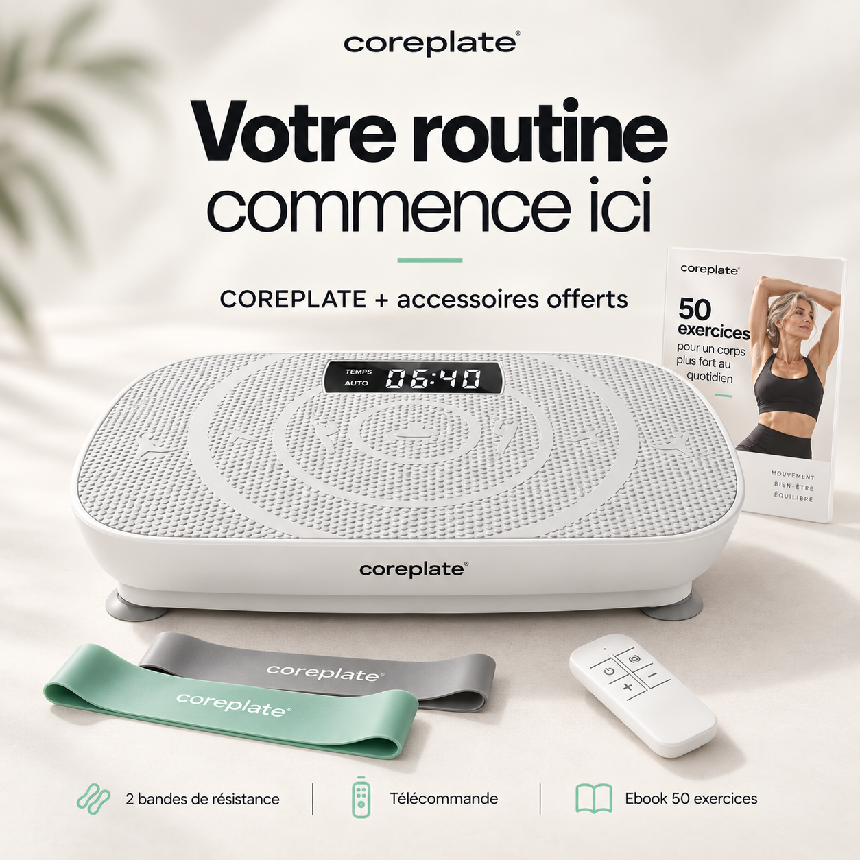 Coreplate Facebook ad: Plaque vibrante COREPLATE