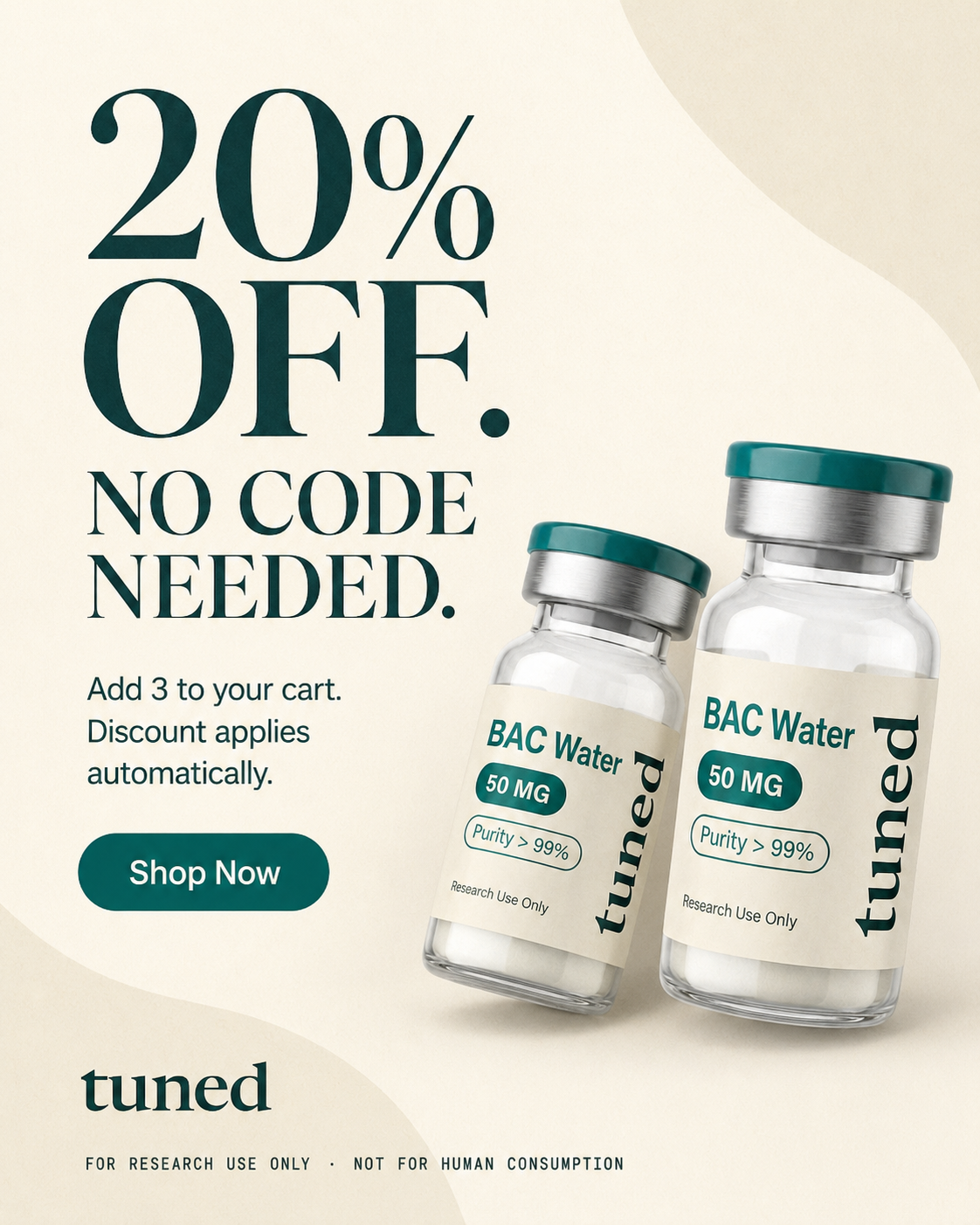 Tuned Research Facebook ad: Every Compound. One Standard.