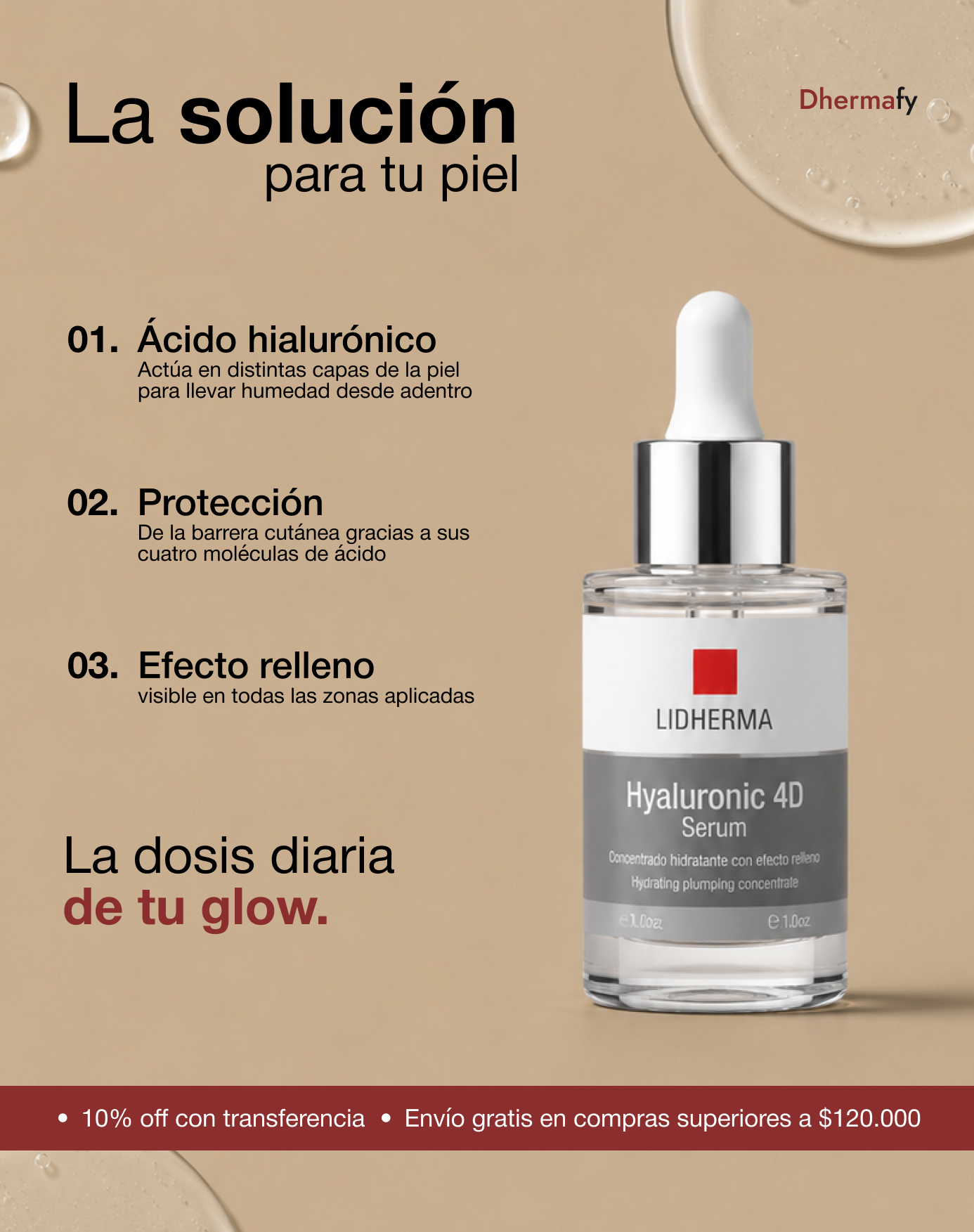 Dhermafy web Facebook ad: Productos