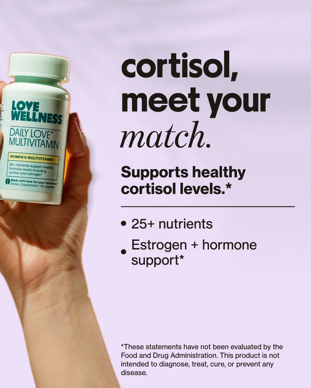 Love Wellness Facebook ad: Cortisol Meet Your Match.