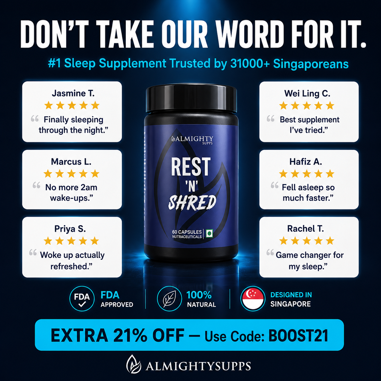 Almighty Supps Facebook ad